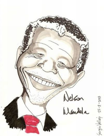 Nelson Mandela - la-caricature.com - Sergio Vallejo