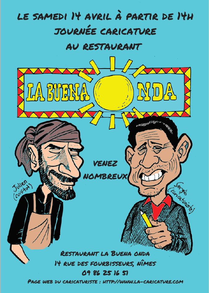 Journée caricature - le samedi 14 avril 2018 - au restaurant la Buena Onda - Nimes